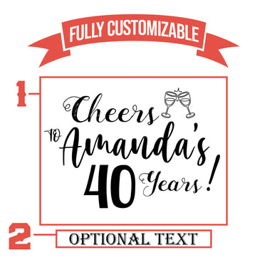 Cheers To 40 Years Personalized Pint Glass
